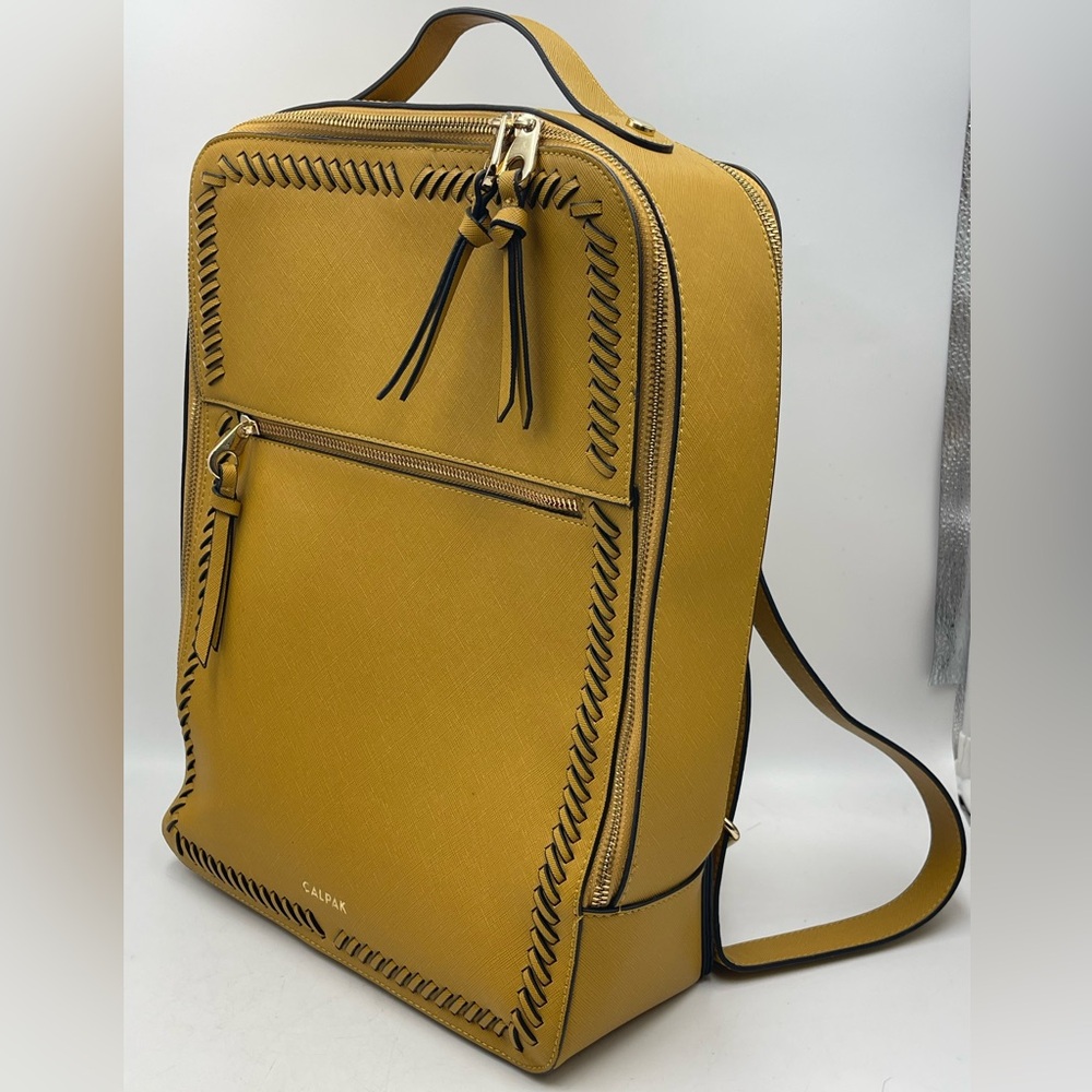 CALPAK: “Kaya” Laptop Backpack Faux Leather w/Whip Stitching & Adjustable Straps